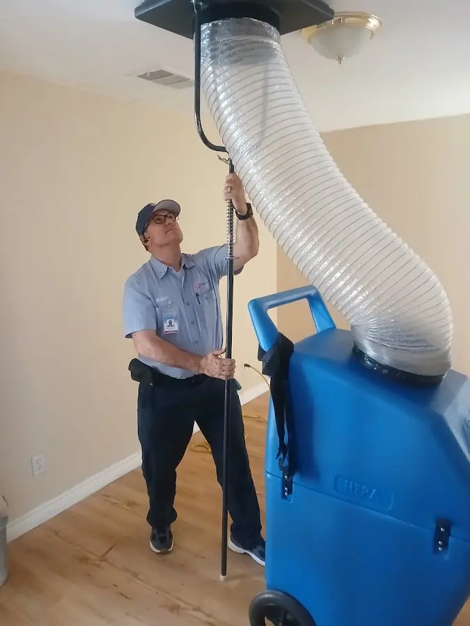 Mini Split Installation technician using HEPA equipment in Bend